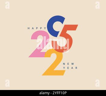 Banner with numbers 2025 for New Year. Stock Vector