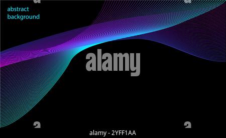 This image showcases colorful wave patterns on a black background ...
