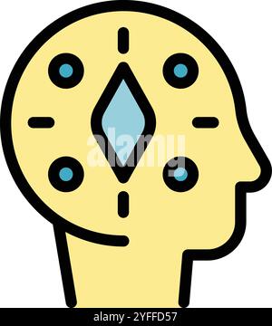 This colorful icon represents the concept of artificial intelligence and machine learning Stock Vector