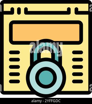 Padlock securing a website, symbolizing online safety and data protection Stock Vector