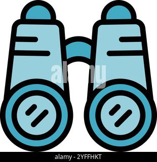 This icon of binoculars is perfect for projects related to outdoor activities, birdwatching, tourism and travel Stock Vector