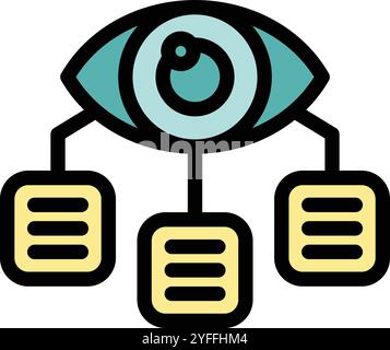 Digital eye is collecting big data from servers, representing concept of data mining and analysis Stock Vector