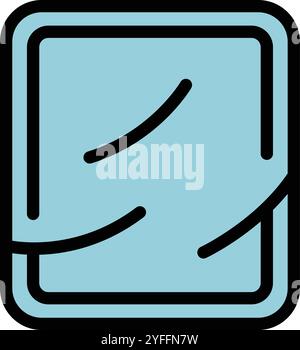 Minimalist illustration representing a pack of wet wipes with three wipes remaining inside, ideal for projects related to hygiene and cleaning Stock Vector