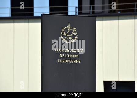 Der Europäische Gerichtshof , EuGH, CVRIA, der Gerichtshof der Europäischen Gemeinschaft, Cour de justice de l Union européenne, Verwaltungsgebäude in Luxemburg *** The European Court of Justice , ECJ, CVRIA, the Court of Justice of the European Community, Cour de justice de l Union européenne, administrative building in Luxembourg Stock Photo