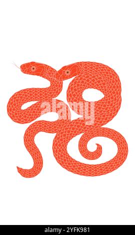 Abstract Chinese character "Fu" composed of snakes Stock Vector
