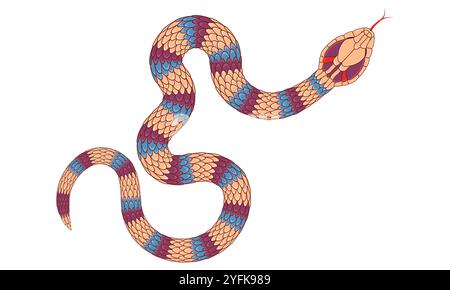 abstract orange cartoon snake pattern Stock Vector