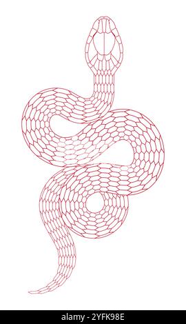 Snake Like Line Pattern Snake illustration in line art style isolated on black Stock Vector ...