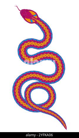abstract orange cartoon snake pattern Stock Vector