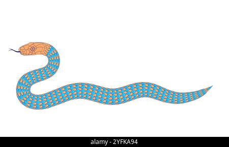 abstract orange cartoon snake pattern Stock Vector