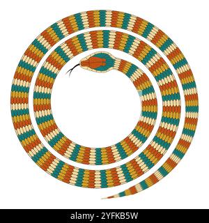abstract orange cartoon snake pattern Stock Vector