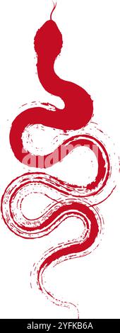 A brush style abstract snake Stock Vector