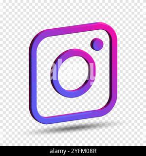 Comparison of Instagram Logos: Gradient vs. Solid Color. Stock Vector