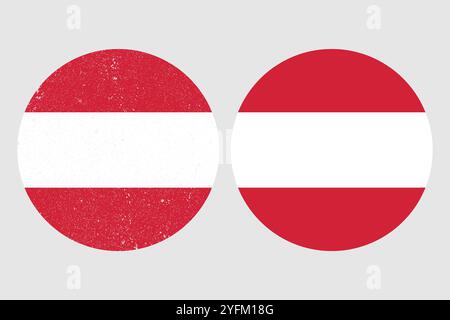 Two austrian flags displayed side by side on a gray background. Stock Vector