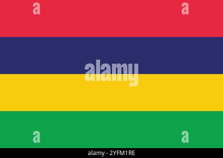 Official Flag of Mauritius Vector Illustration. Stock Vector