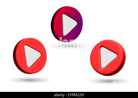 3D Play button. Realistic 3D play button vector illustration. Stock Vector