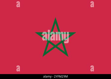 Flag of Morocco. An illustration of the Morocco flag. Standard size. Stock Vector