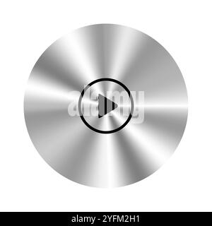 Play icon. Click, push, record button on multimedia app window interface. Stock Vector