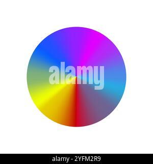 Round circle angular or conical gradient clipart wheel rainbow spectrum illustration. Stock Vector