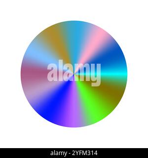 Colorful Radial Gradient Abstract Disk or Circle Background Vector. Stock Vector