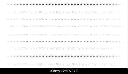 Hand drawn dotted straight line sewing stitch. Indigo hand drawn line. Consistent dashed lines. Stock Vector