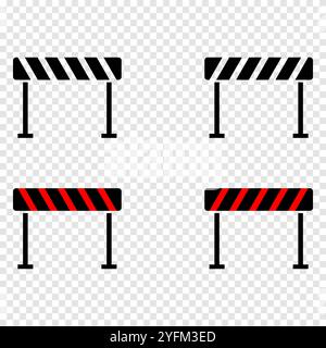 Four Vector Illustrations of Construction Barricades. Stock Vector