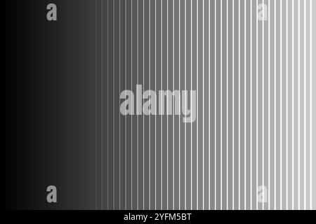 A grayscale image showcasing a smooth gradient from black to white, arranged in vertical lines. Stock Vector