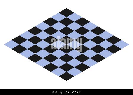 Perspective View of a Checkered Chessboard. Stock Vector