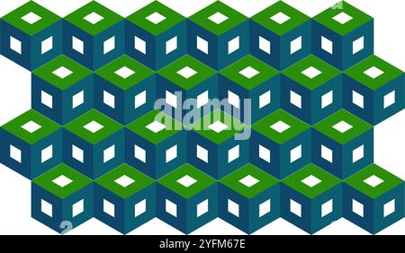 Cube icons. 3d colorful cube symbols. Stock Vector