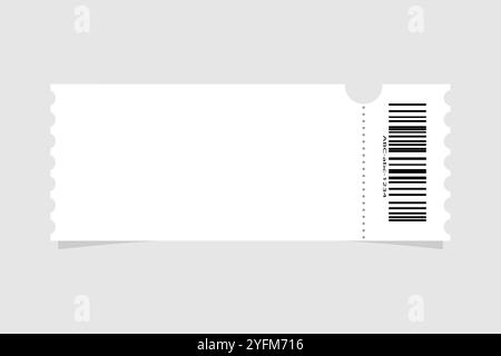 Blank Ticket with Bar Code - Ready for Customization. Stock Vector