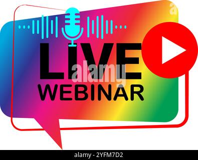 Live webinar icon vector illustration. Live webinar button. Stock Vector