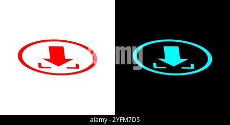 Download icon, Load symbol. Download button and download icon flat vector illustration. Stock Vector