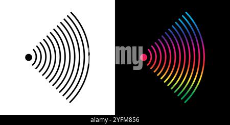 A simple, vector graphic icon depicting wireless signal coverage. Stock Vector