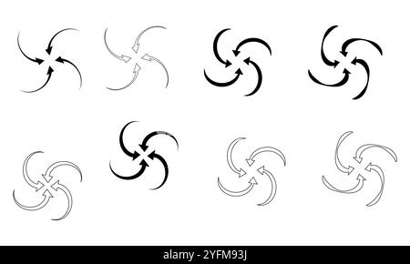 Collection of six unique, stylized arrow designs. Stock Vector
