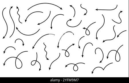 Hand drawn arrow icons doodle design elements. Stock Vector