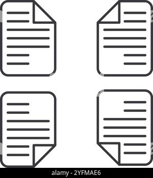 Set of Document Icons with Checkmarks and Crosses. Stock Vector