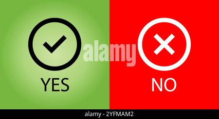 Simple Yes and No Options for Decision Making. Stock Vector