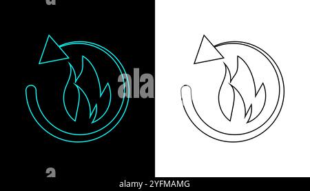 Metabolism fire icon flat design illustrator. Stock Vector