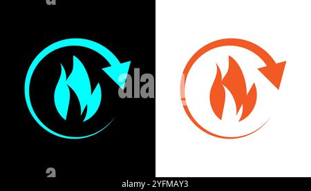 Metabolism fire icon flat design illustrator. Stock Vector