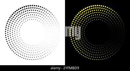 Dotted abstract circular halftone design in vector illustration. Stock Vector