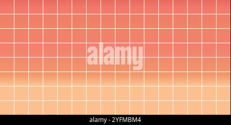 Wal tiles ceramic uses architectural background. Gradient grid pattern in soft coral and peach tones. Stock Vector