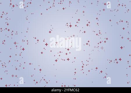 Plus symbols of different sizes and opacity seamless background pattern vector illustration. Stock Vector