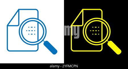 Document Search Icon with Magnifying Glass Stock Vector