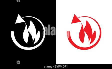 Metabolism fire icon flat design illustration. Stock Vector