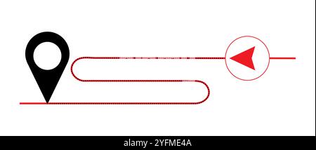 Location pointer pin or You are here marker sign symbol. Stock Vector