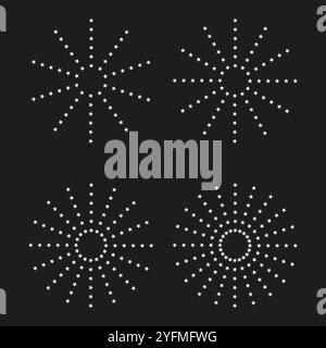 Starburst pattern. Radiating star icon. Abstract radial design. Vector illustration. Stock Vector