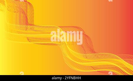 Orange yellow abstract wavy lines Background Stock Vector