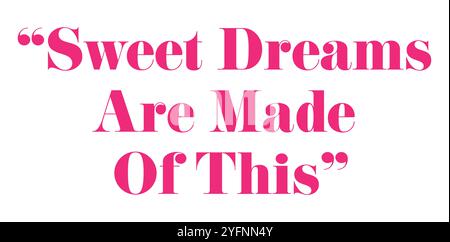 Sweet Dreams inspirational quote with hand-lettered typography in pink. The graphic art features motivational text, creating an elegant and modern sta Stock Vector