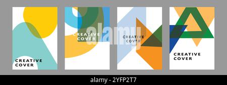colourful modern vector abstract creative design shapes covers. Minimalist simple colourful poster for banner, brochure, corporate, website, r Stock Vector