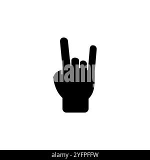 Rock hand gesture solid icon, Music festival concept, rock and roll ...