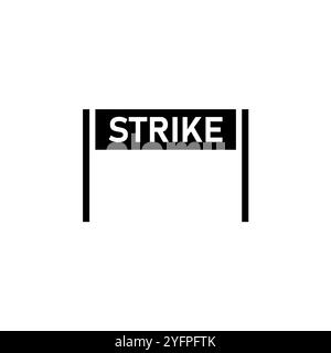 Strike Signboard, Banner, Board Solid Flat Vector Icon Isolated on White Background. Stock Vector